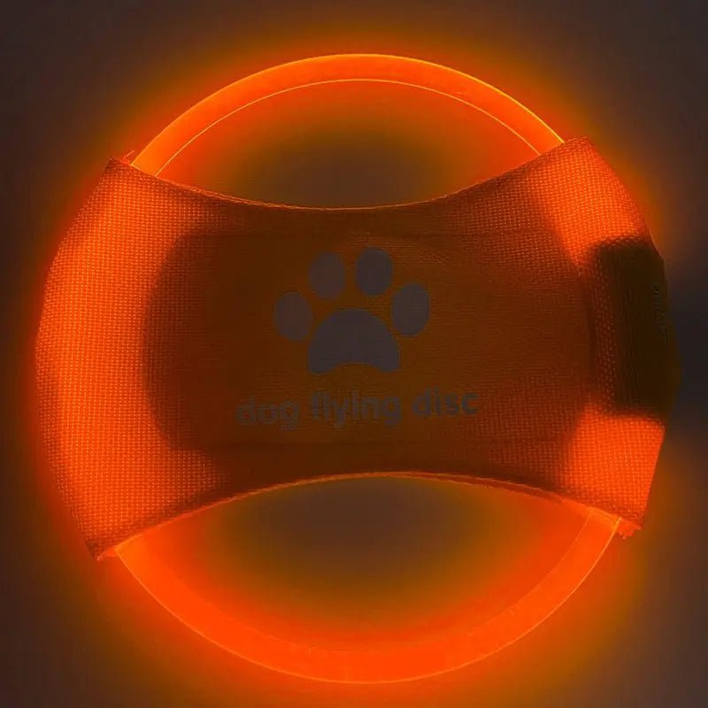 Dog Flying Discs Light Glowing LED LuminousTrainning Interactive Toys Game Flying Discs Dog Toy Pet Dog Accessories Pet Products Orange Light USB