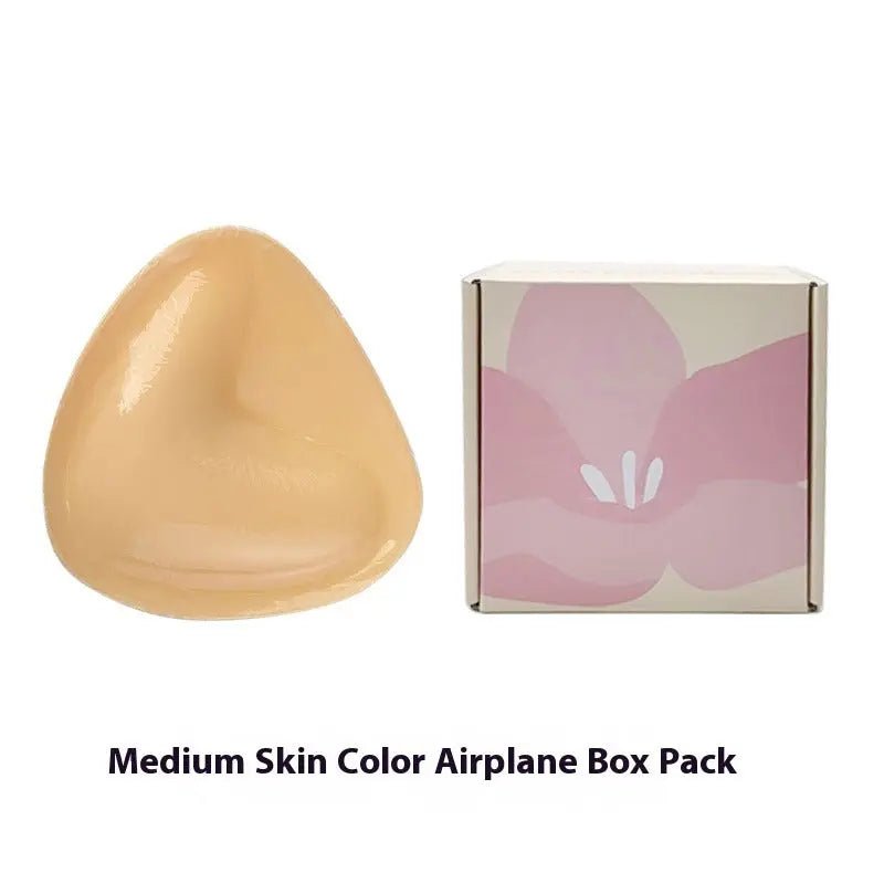 Double Sided Adhesive Sticky Bra Inserts Push Up Thick Sponge Breast Lift Pads Women Swimsuit Bikini Cup Enhancer Medium skin Airplane Box