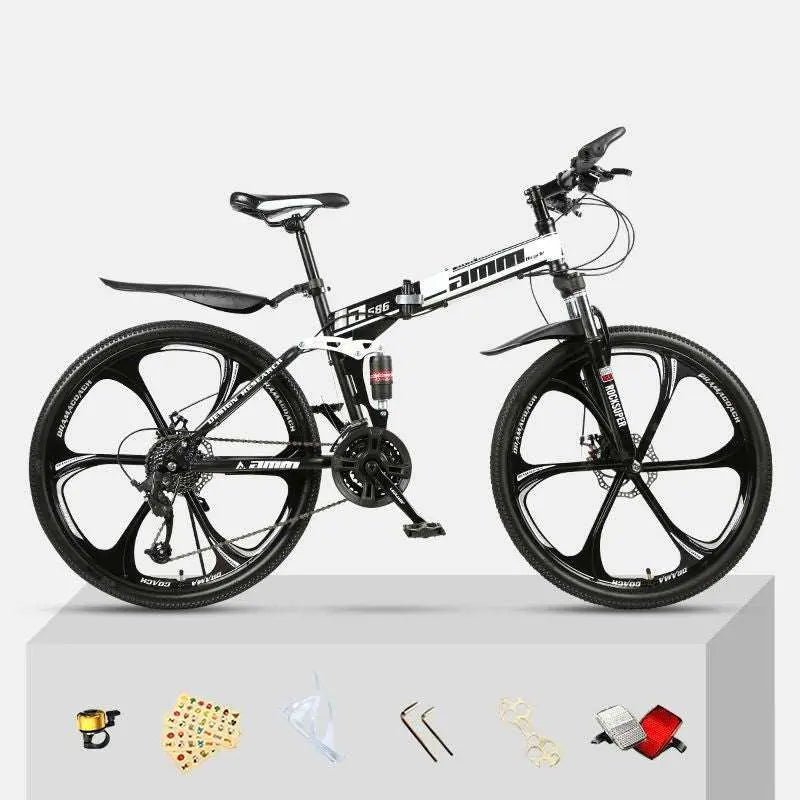 Dual Shock Absorbing Off-road Variable Speed Racing Male And Female Student Bikes Black white 2 Style