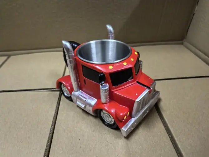 Durable Truck Coffee Mug Semi Truck Handcrafted Coffee Cup Semi-trailer Shaped Semi-Truck Coffee Mugs For Family Red Truck