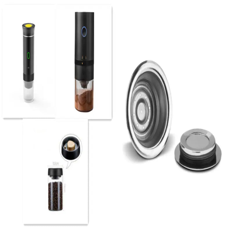 Electric Grinder Coffee Travel Handy 3 In1 Espresso Portable Coffee Espresso Maker Machine Cafe Portable Capsule Coffee Machine Kitchen Gadgets Set1 83.5×245.5×83.5mm