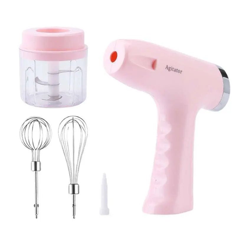 Electric Whisk Household Cream Automatic Blender Pink 5 Gear Color Box Packaging