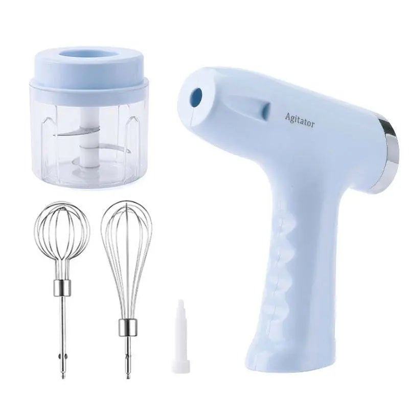 Electric Whisk Household Cream Automatic Blender Blue 5 Gear Color Box Packaging