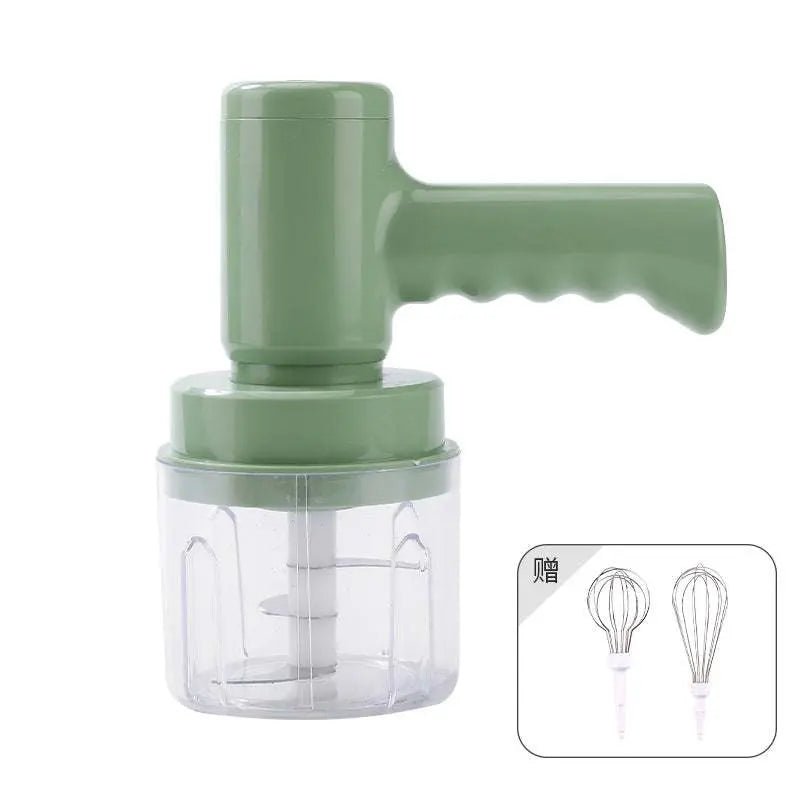 Electric Whisk Household Cream Automatic Blender Green 1 Gear Color Box Packaging