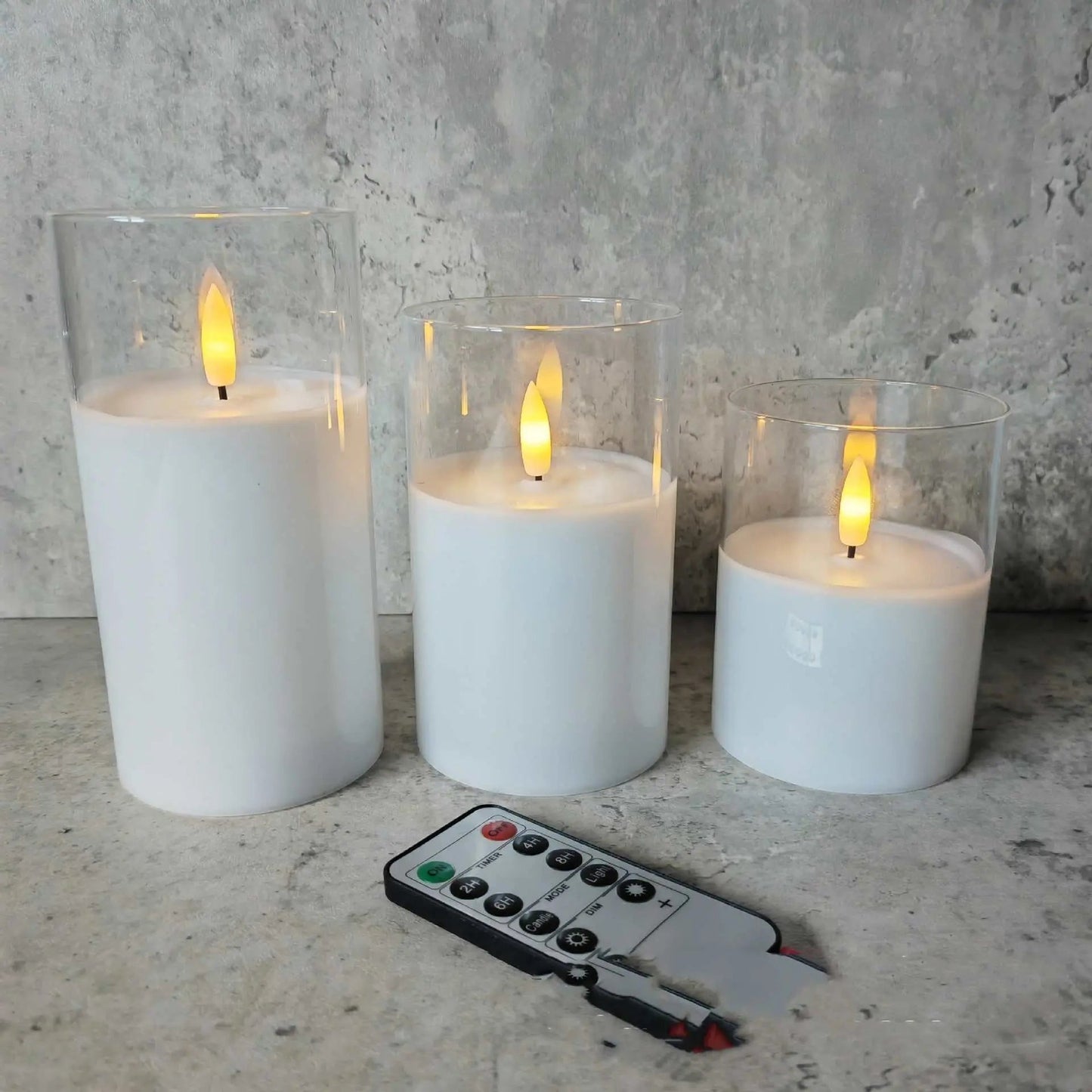Electroplated Glass LED Electronic Candle Lights Wholesale Rechargeable White remote control