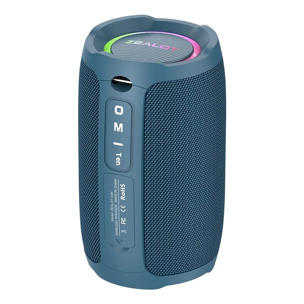 Fanatic S49 New Wireless Bluetooth Speaker Subwoofer Mini Speaker Waterproof Portable Outdoor With Light Bluish Green