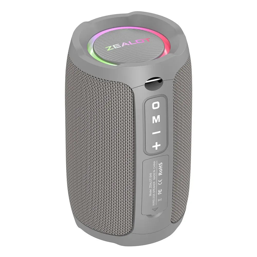 Fanatic S49 New Wireless Bluetooth Speaker Subwoofer Mini Speaker Waterproof Portable Outdoor With Light Gray