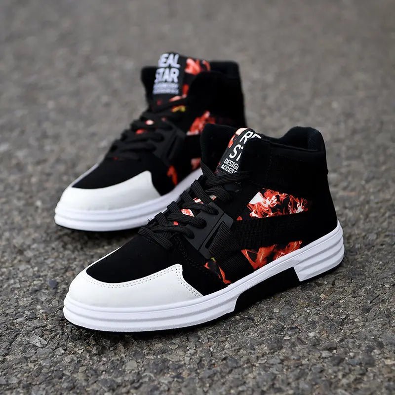 Fashion Camouflage Trend Sneakers Casual Men Black And Red