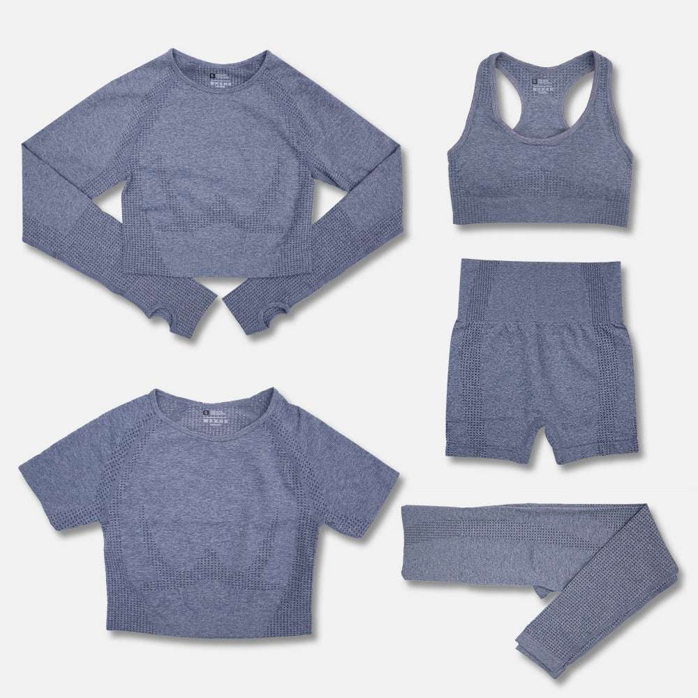 Fashion Women's Workout Yoga Clothes Hemp Blue