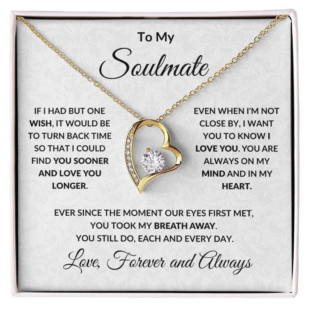 Gift For Women Wife Her Girlfriend Necklace Stainless Steel To My Soulmate The Day I Met You Forever Love Necklace Gold Ordinary Gift Box