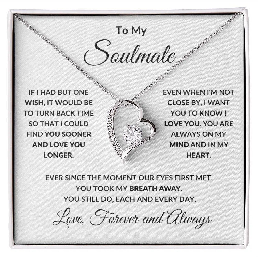 Gift For Women Wife Her Girlfriend Necklace Stainless Steel To My Soulmate The Day I Met You Forever Love Necklace Silver Ordinary Gift Box