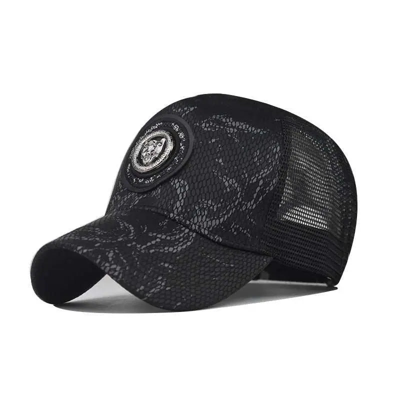 Gradient Color Cheetah Baseball Cap Men Women Plaid Peaked Cap Cheetah Black M