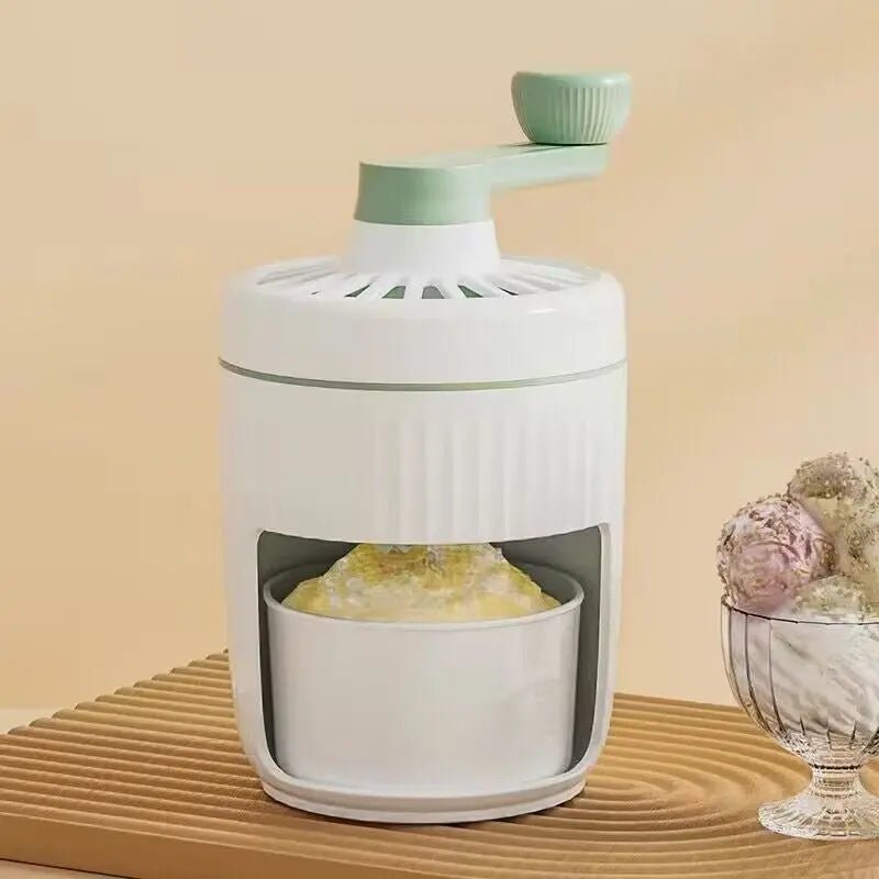 Hand-cranked Ice Shaving Machine Small Household Ice Crusher Hand-cranked Smoothie Machine Hail Ice Machine Kitchen Gadgets Green