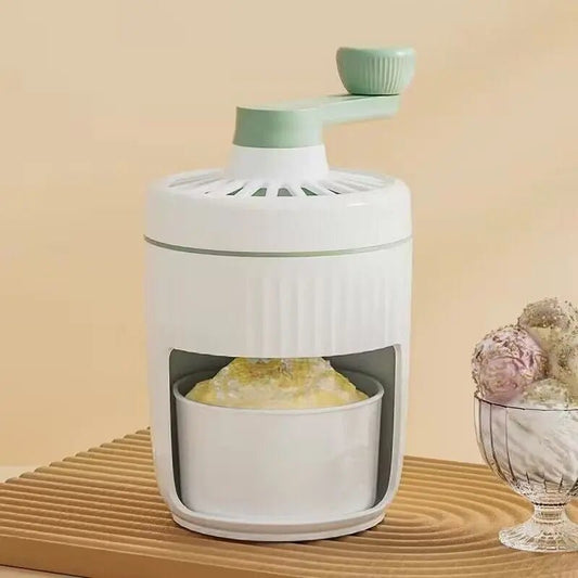 Hand-cranked Ice Shaving Machine Small Household Ice Crusher Hand-cranked Smoothie Machine Hail Ice Machine Kitchen Gadgets Green