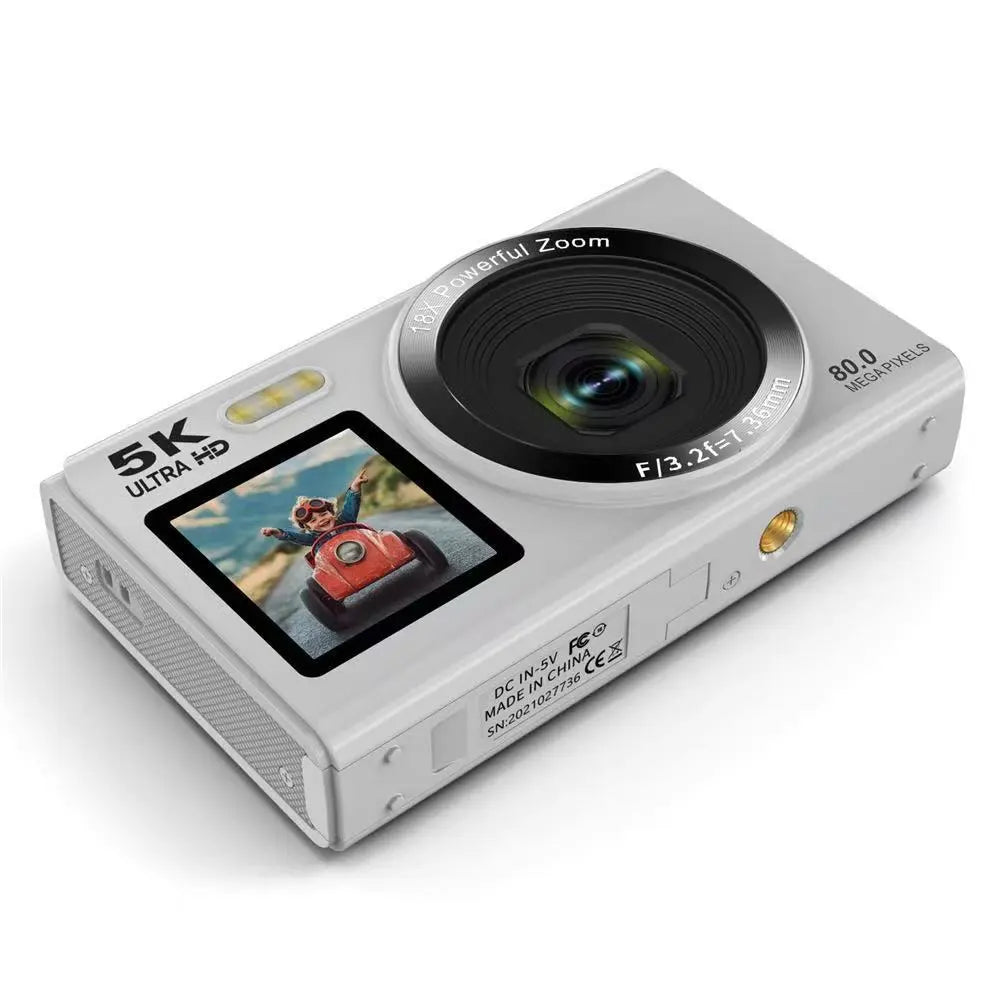 HD Dual-screen Selfie Video WIFI Mobile Phone Portable Digital Camera White