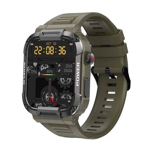 HD Large-screen Bluetooth Call Smart Watch Military green