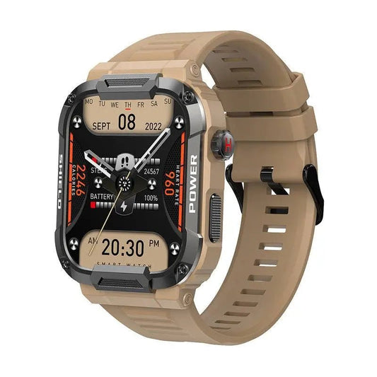 HD Large-screen Bluetooth Call Smart Watch Khaki