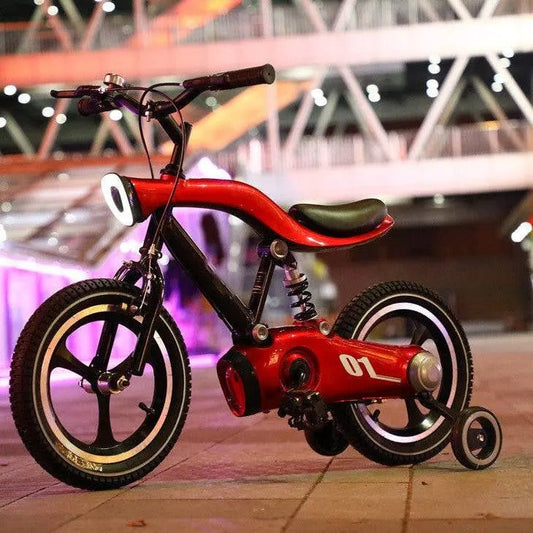 High Carbon Steel Kids Bike With Music Light Pedal Red
