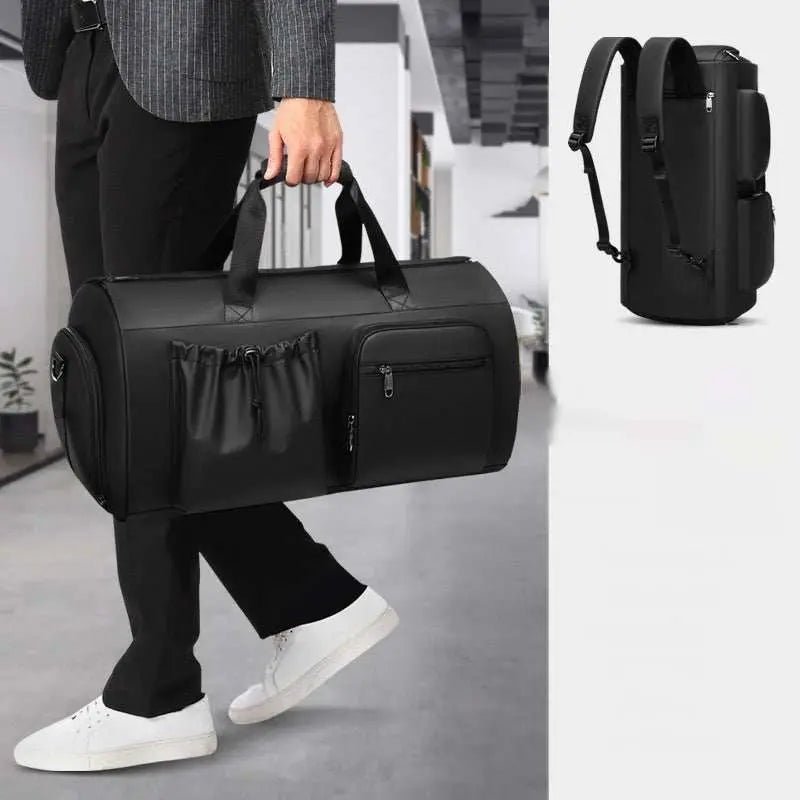 High Quality Waterproof Suit Bag For Men Large Capacity Travel Bag With Shoe Compartment Dry And Wet Separation Travel Organizer Black