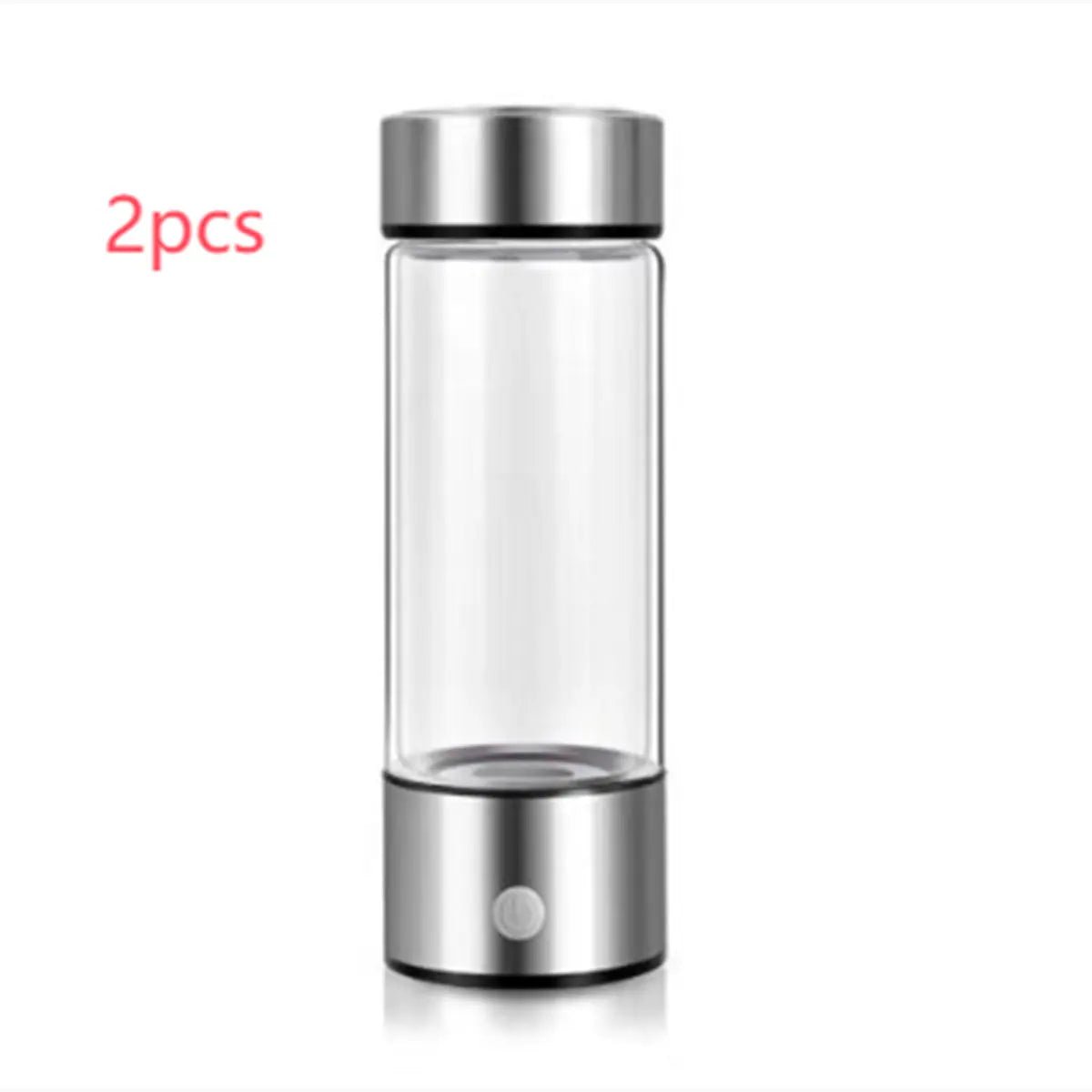 Hydrogen Water Bottles Electric Hydrogen Rich Water Generator Bottle New Technology Rechargeable Portable Antioxidant Silver 401 500ml 2PCS