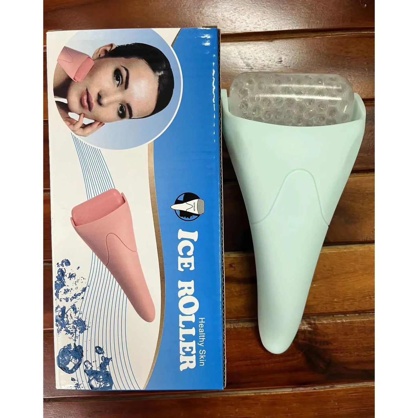 Ice Roller Massager Facial Ice Head Roller Massage Light Blue Boxed