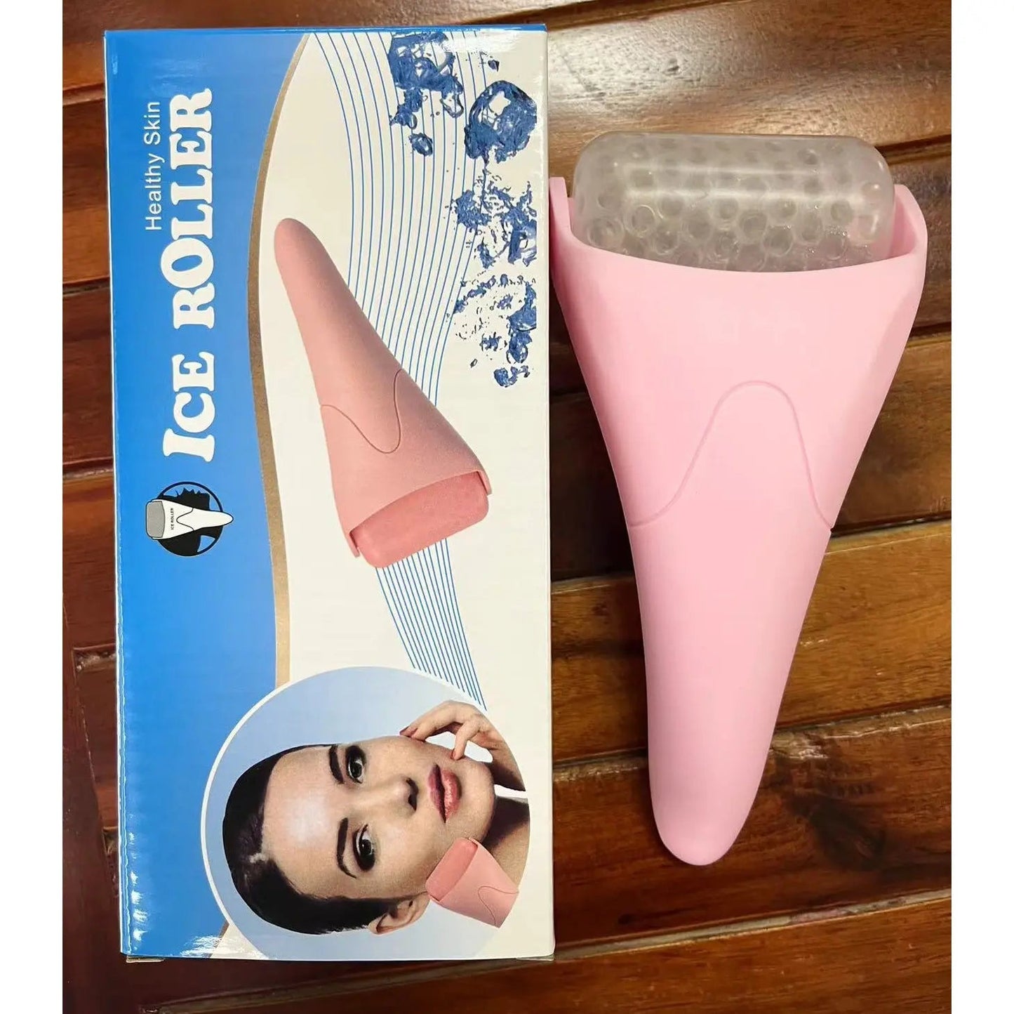 Ice Roller Massager Facial Ice Head Roller Massage Light Pink Boxed