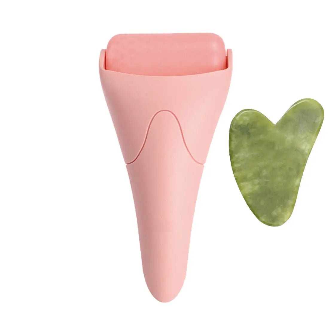 Ice Roller Massager Facial Ice Head Roller Massage Pink And Scrapping Plate