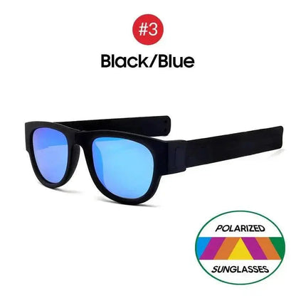 Foldable Polarized Sports Sunglasses for Men - IENJOY Active black-blue