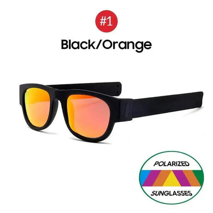 Foldable Polarized Sports Sunglasses for Men - IENJOY Active black-orange