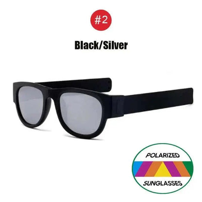 Foldable Polarized Sports Sunglasses for Men - IENJOY Active black-silver