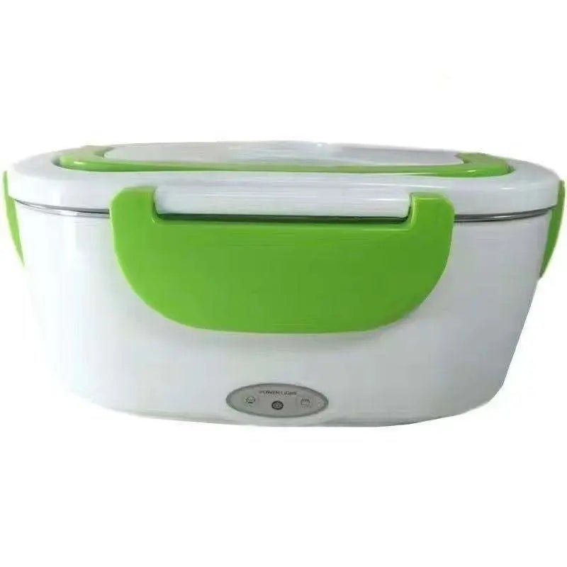 Insulated Lunch Box Large Capacity Heated Electric Lunch Box Stainless Steel Car Bento Box Green