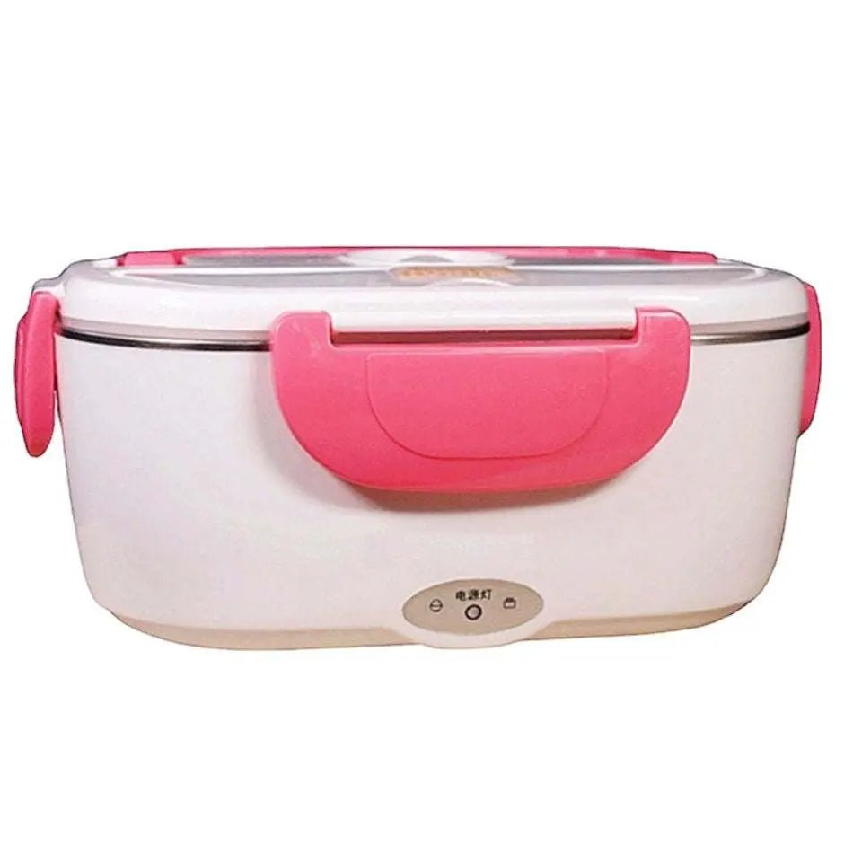 Insulated Lunch Box Large Capacity Heated Electric Lunch Box Stainless Steel Car Bento Box Pink