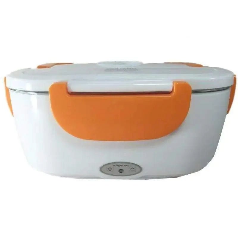 Insulated Lunch Box Large Capacity Heated Electric Lunch Box Stainless Steel Car Bento Box Orange