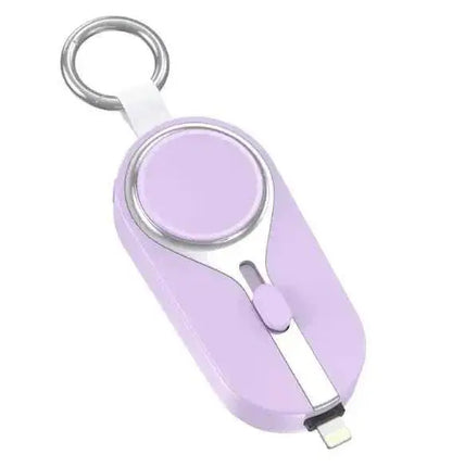 Compact Keychain Power Bank: On-The-Go Phone Charger & Accessory Apple Purple