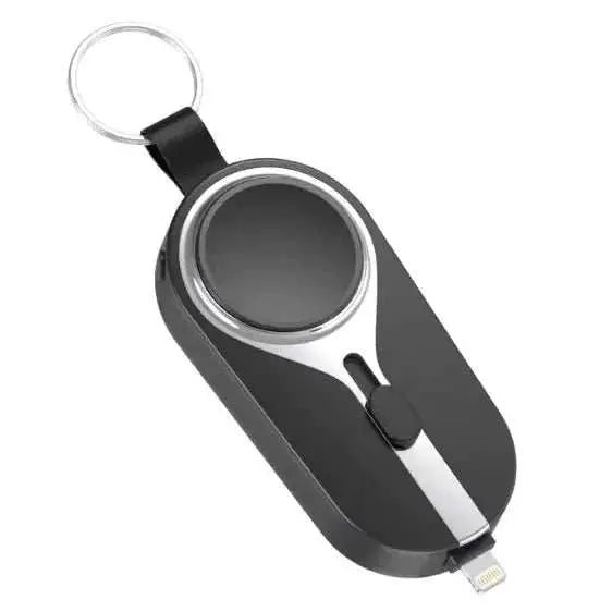 Compact Keychain Power Bank: On-The-Go Phone Charger & Accessory Apple Black