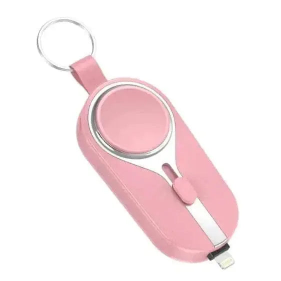 Compact Keychain Power Bank: On-The-Go Phone Charger & Accessory Apple Pink