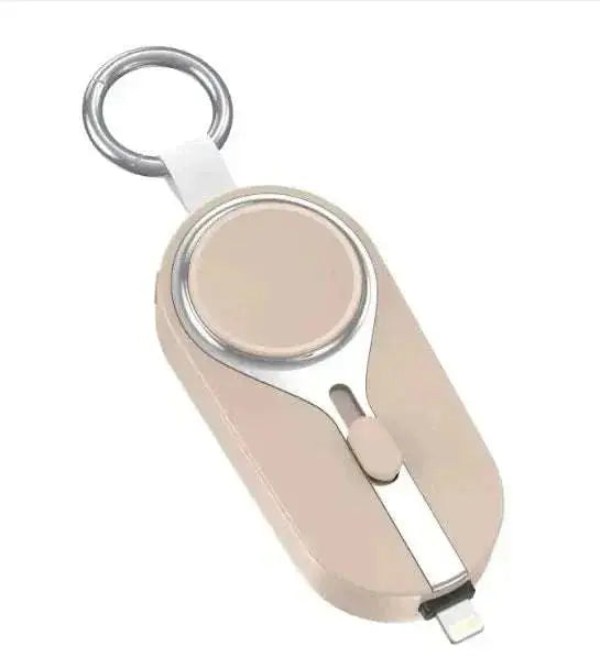 Compact Keychain Power Bank: On-The-Go Phone Charger & Accessory Type C Beige