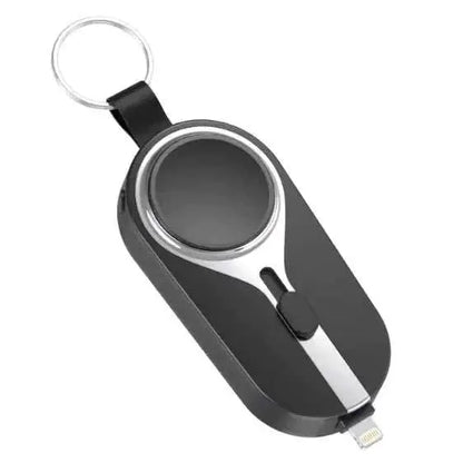 Compact Keychain Power Bank: On-The-Go Phone Charger & Accessory Type C Black
