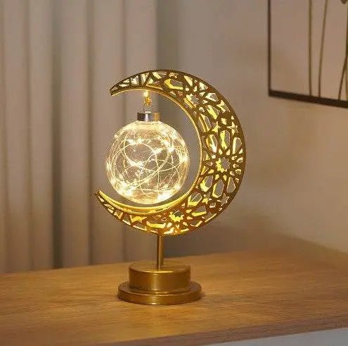 LED Modeling Lamp Creative Personality Iron Moon Hollow frame ball