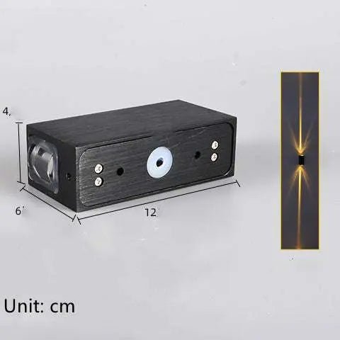 Line Household Aisle Exterior Wall Waterproof Spotlight Wall Lamp Black Yellow light