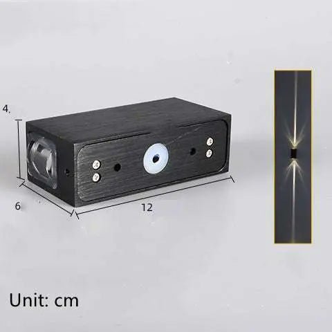 Line Household Aisle Exterior Wall Waterproof Spotlight Wall Lamp Black Warm light