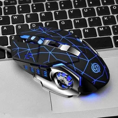 Macro Definition Gaming Competitive Office Home Metal Backboard Housing USB Wired Mouse Cracked plate