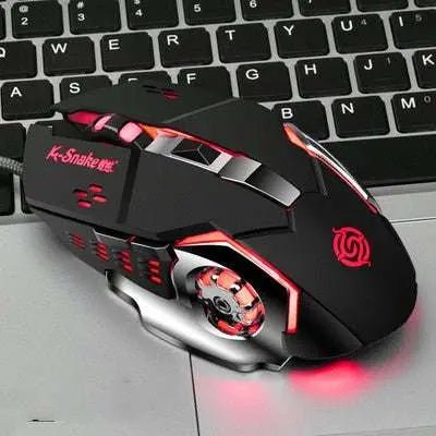Macro Definition Gaming Competitive Office Home Metal Backboard Housing USB Wired Mouse Black