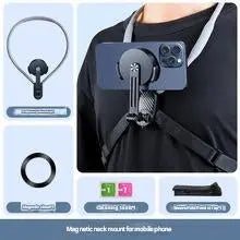 Magnetic Neck Strap Mount For Mobile Live Streaming With Anti-Shake Shooting Original-Angle Action Camera Mount For Cycling Photography Cell phone