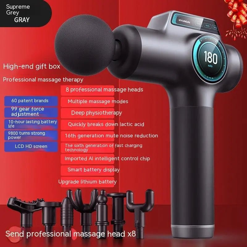 Massage Gun Muscle Relaxation Massager Gray Color Box Package