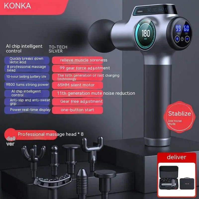 Massage Gun Muscle Relaxation Massager Silver Storage Box