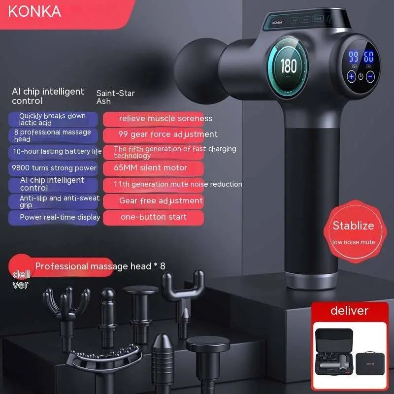 Massage Gun Muscle Relaxation Massager Gray Storage Box