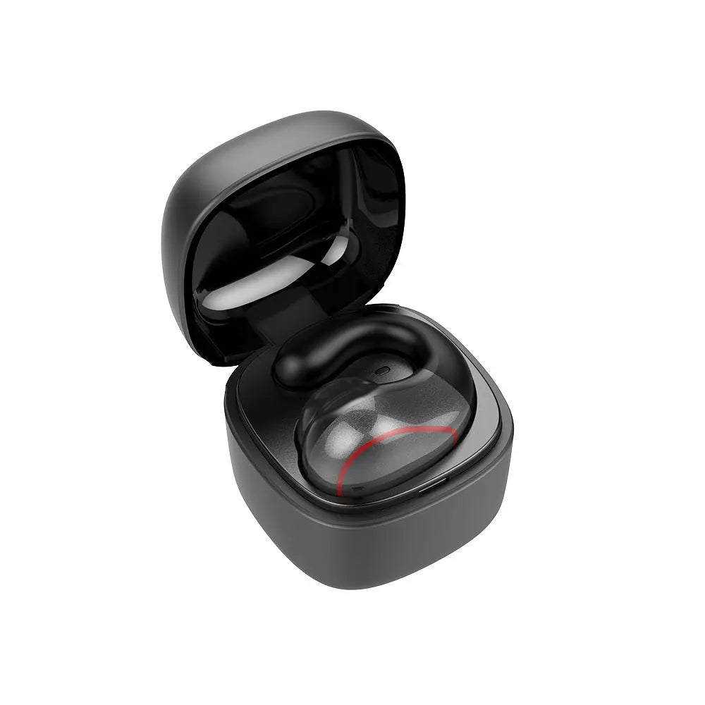 Mini Bluetooth Earbuds - Wireless Single Ear Headphones With Charging Case Grey