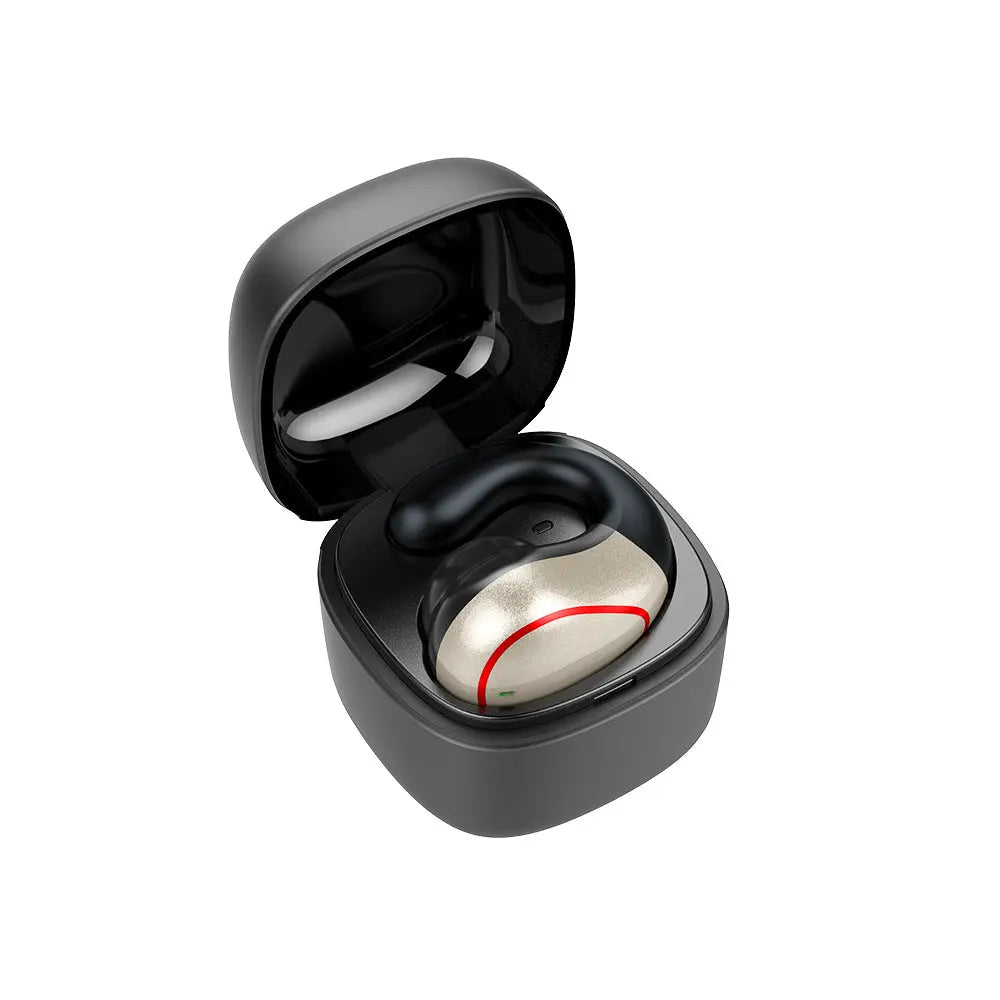 Mini Bluetooth Earbuds - Wireless Single Ear Headphones With Charging Case Golden