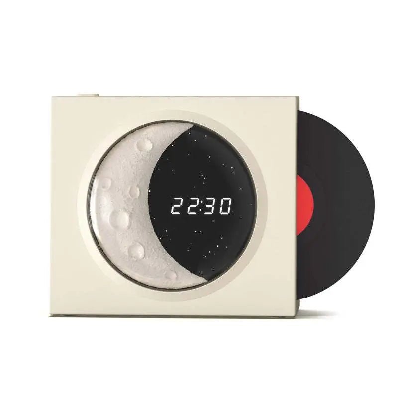 Moon Clock Bluetooth Speaker Vinyl Nostalgic Feelings High Volume Small Speaker Moon White